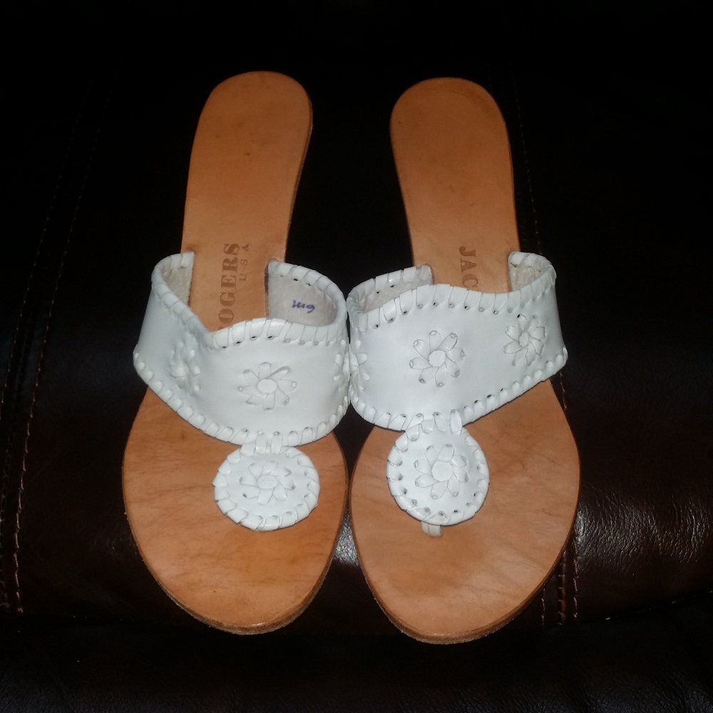 Jack Rogers White Mid Navajo wedges Size 6